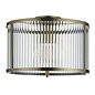 Morgan - Flush Low Ceiling Ribbed Glass and Brass Light