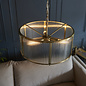 Morgan - Ribbed Glass and Antique Brass Feature Pendant