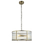 Morgan - Ribbed Glass and Antique Brass Feature Pendant