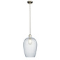 Bettina - Ribbed Clear Glass and Nickel Pendant - Large