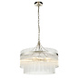 Delano - Art Deco Glass Rod Chandelier - Bright Nickel