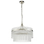 Delano - Art Deco Glass Rod Chandelier - Bright Nickel