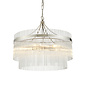 Delano - Art Deco Glass Rod Chandelier - Bright Nickel