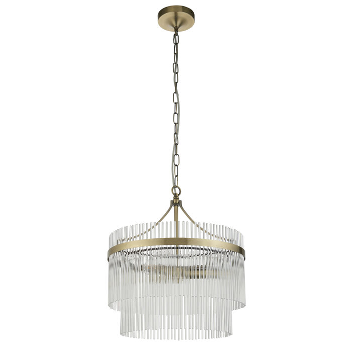 Delano - Art Deco Glass Rod Chandelier Pendant Light