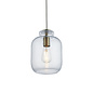 Lyra - Dimpled Clear Glass Single Pendant - Antique Brass