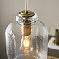 Lyra - Dimpled Clear Glass Single Pendant - Antique Brass