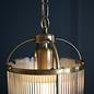Monty - Ribbed Glass Brass Lantern Pendant Light