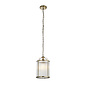 Monty - Ribbed Glass Brass Lantern Pendant Light