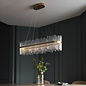 Filey - Glass Rod and Brushed Gold Linear Bar Pendant Light