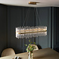 Filey - Glass Rod and Brushed Gold Linear Bar Pendant Light