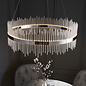 Raine -  Glass Rod & Chrome Round LED Pendant