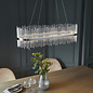 Raine - Glass Rod & Chrome Linear LED Pendant