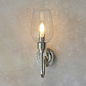 Leda - Bright Nickel Wall Light with Clear Glass
