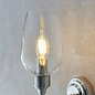 Leda - Bright Nickel Wall Light with Clear Glass