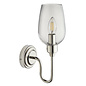 Leda - Bright Nickel Wall Light with Clear Glass