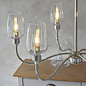 Leda - Adjustable 6 Light Pendant - Nickel & Glass