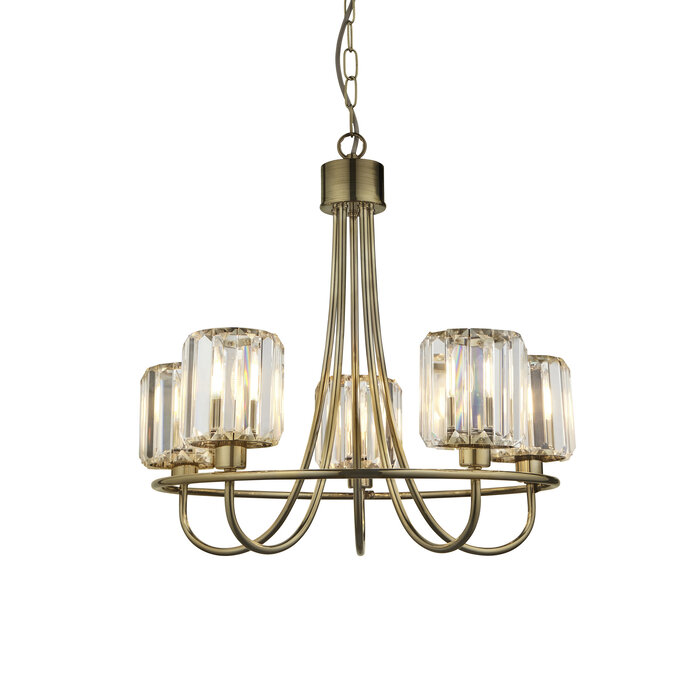 Berenice - Brass and Glass 5lt Pendant