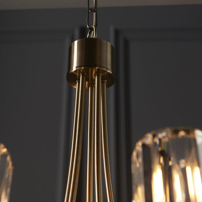 Berenice - Brass and Glass 5lt Pendant