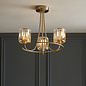 Berenice - Brass and Glass 3lt Semi Flush Ceiling Light