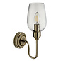 Rupert - Antique Brass Swan Neck Wall Light with Clear Glass