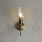 Rupert - Antique Brass Swan Neck Wall Light with Clear Glass