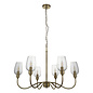 Rupert - Antique Brass Classic Armed Chandelier with Clear Glass Shades