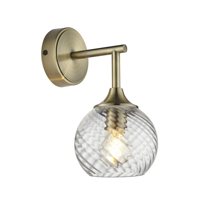 Allegra - Glass Wall Light - Antique Brass