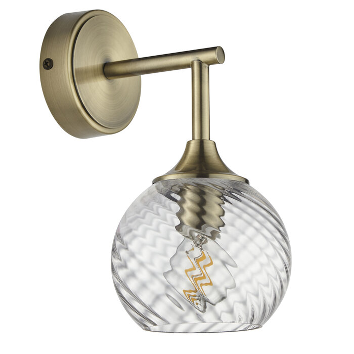 Allegra - Glass Wall Light - Antique Brass