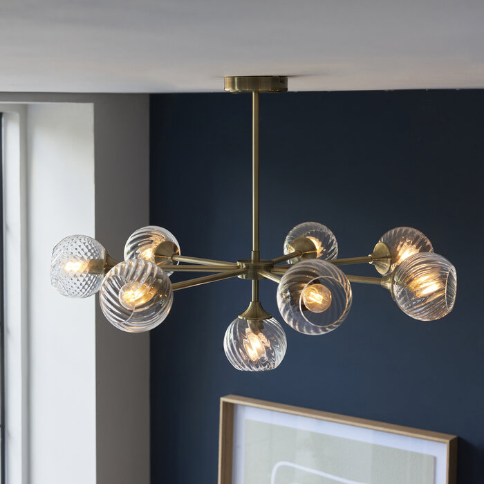 Allegra - Glass and Brass Sputnik Feature Pendant