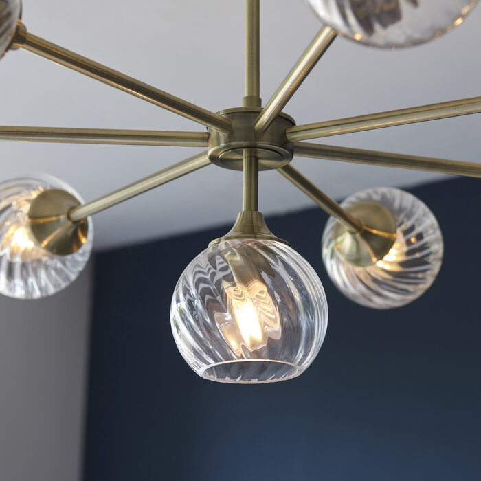 Allegra - Glass and Brass Sputnik Feature Pendant