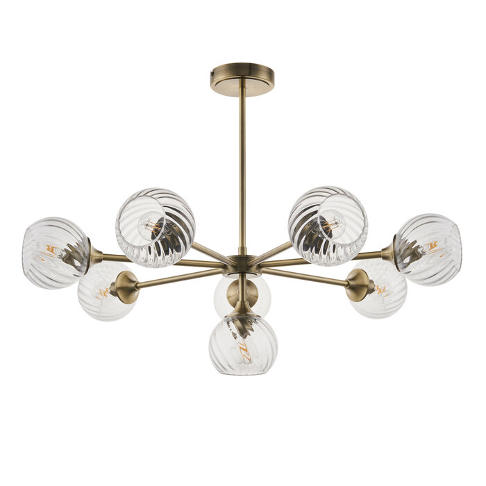 Allegra - Glass and Brass Sputnik Feature Pendant