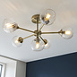 Allegra - Twisted Glass and Brass Low Ceiling Semi Flush Light