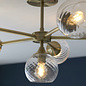 Allegra - Twisted Glass and Brass Low Ceiling Semi Flush Light