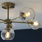Allegra - Twisted Glass and Brass Low Ceiling Semi Flush Light