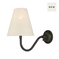 Hicks Single Wall Light in Black with Linen Shade - David Hunt