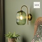 Idra Wall Light Aged Bronze and Green Ribbed Glass