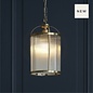 Monty - Ribbed Glass Brass Lantern Pendant Light