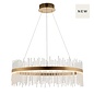 Filey - Modern LED Glass Drum Gold Statement Pendant - Large