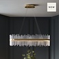 Filey - Glass Rod and Brushed Gold Linear Bar Pendant Light