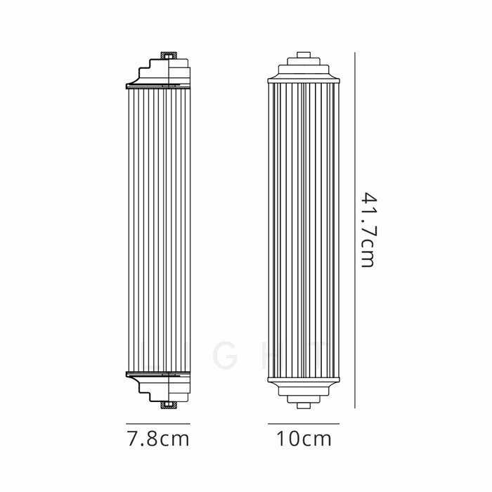 Tai - Two Light Wall Light with Glass Rods - Gold