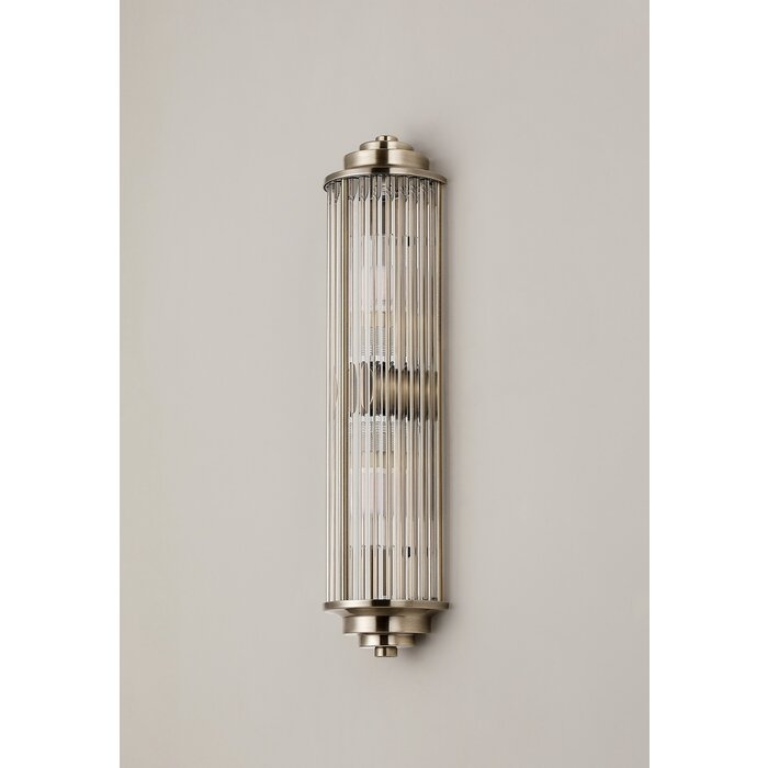 Tai - Two Light Wall Light with Glass Rods - Antique Brass