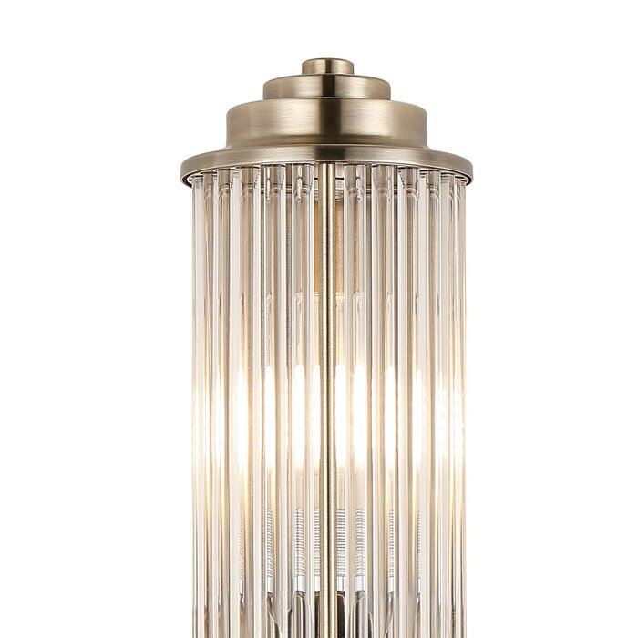 Tai - Two Light Wall Light with Glass Rods - Antique Brass