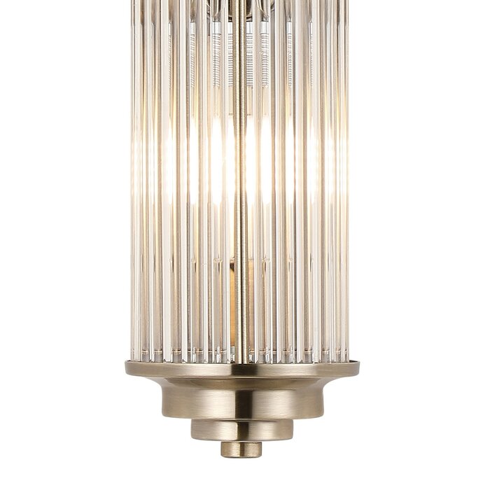 Tai - Two Light Wall Light with Glass Rods - Antique Brass