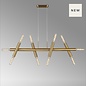 Dallas - 10 Light Modern Brutalist Linear Adjustable Bar Pendant - Antique Gold