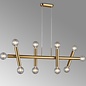 Dallas - 10 Light Modern Brutalist Linear Adjustable Bar Pendant - Antique Gold