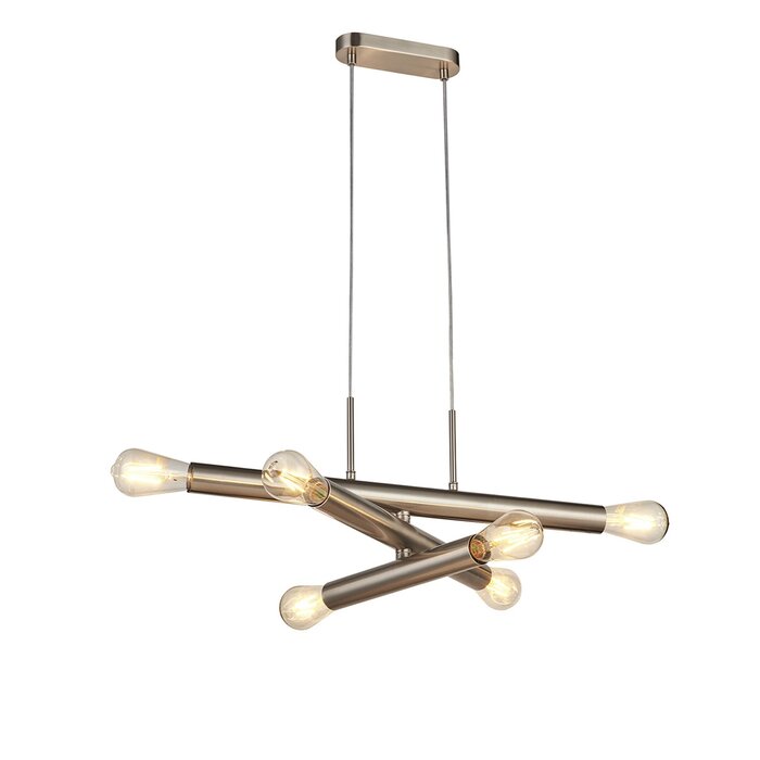 Dallas - 6 Light Horizontal Adjustable Pendant - Satin Nickel