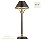 Ella - Cordless Rechargeable Portable Table Lamp - Black & Brown Shade - Bronze & Gold