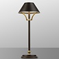 Ella - Cordless Rechargeable Portable Table Lamp - Black & Brown Shade - Bronze & Gold