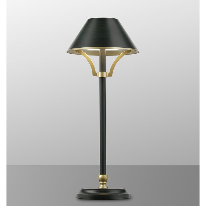 Ella - Cordless Rechargeable Portable Table Lamp - Dark Green & Gold
