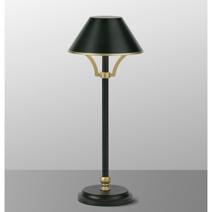 Ella - Cordless Rechargeable Portable Table Lamp - Dark Green & Gold